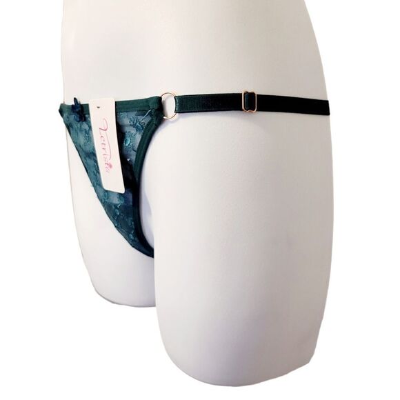 2/$20 Brand New Green Top Fashion Lace T-back Panties One Size - Picture 3 of 4